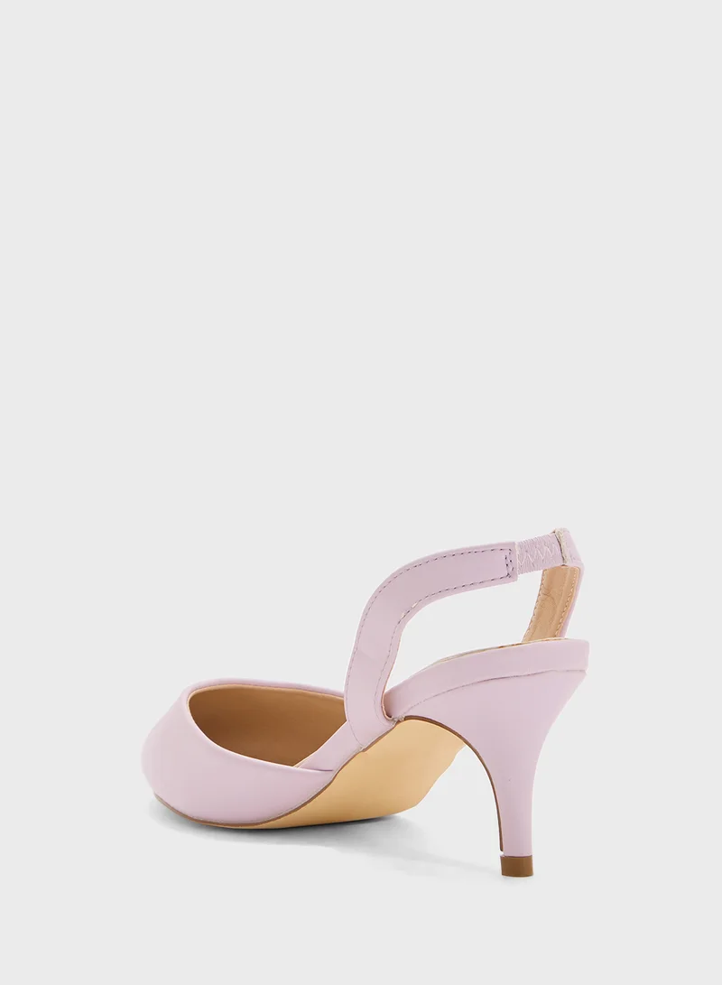 Spot-On Mid Heel Pump With Slingback