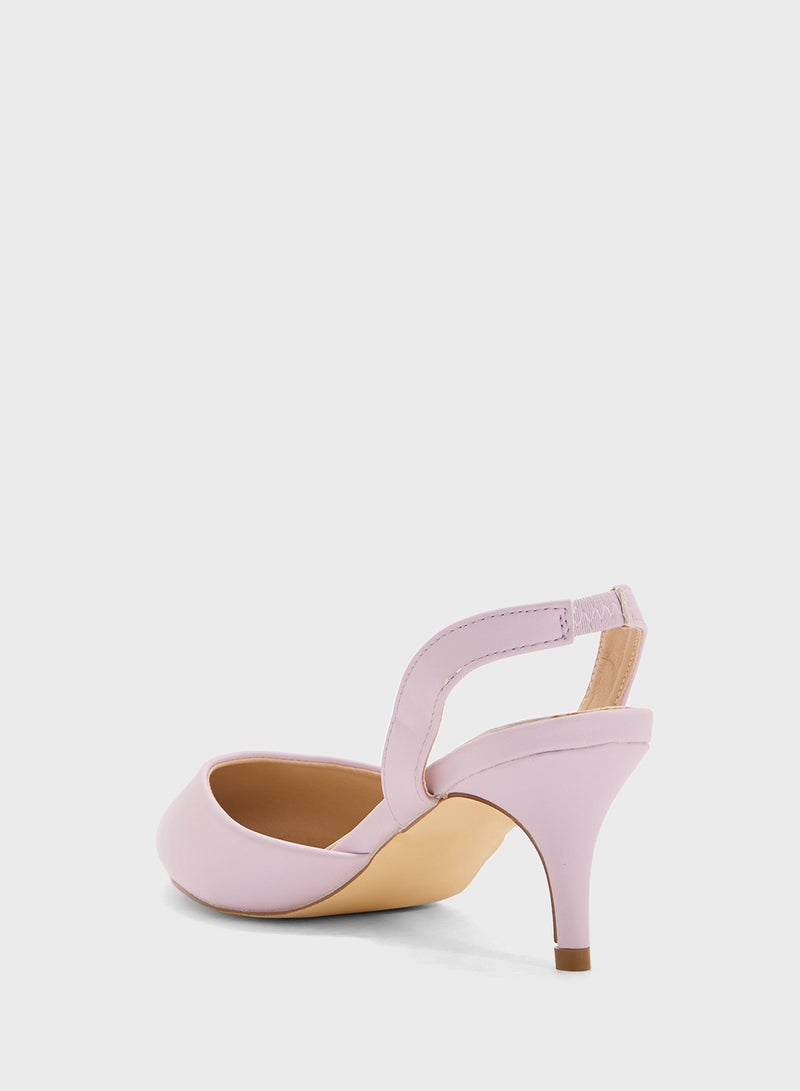 Spot-On Mid Heel Pump With Slingback - Image 3