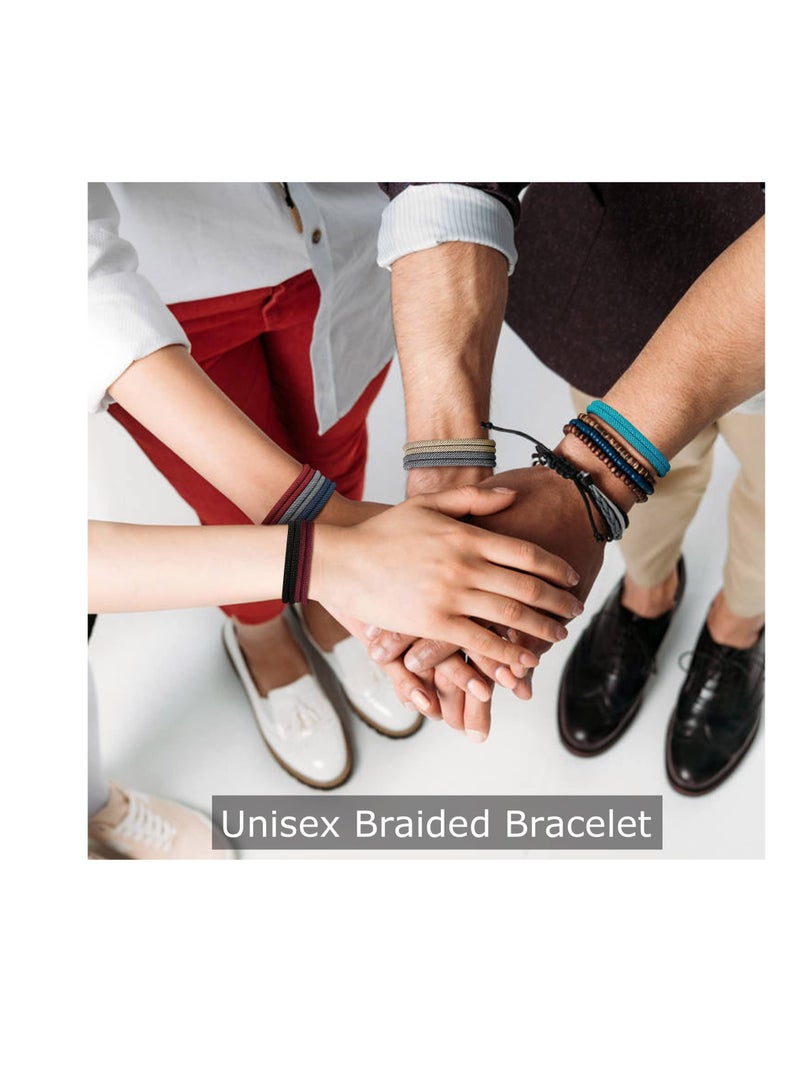 Nautical Braided Rope Bracelets Set, 6 Pcs Adjustable Braided Cord Bracelet, Men Women Braided Bracelets, Handmade Navy Marine String Bracelet - Image 2