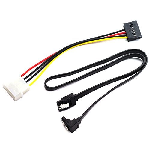 DZS Elec 1x 4 Pin IDE Power Adaptor: Molex Male to SATA Female HDD Cable + 1x SATA III Data Cable for DIY HDD Power & Data Transmission - Image 1