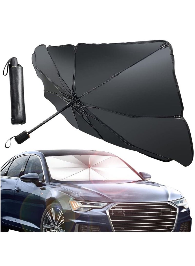 DubaiGallery Protection Front Windshield Sunshade Umbrella, Springtree Polyester UV & Heat Protector Car Sun Visor, Full Cover & Foldable Sun Shield Shade for Cars, SUV, Trucks - Image 4