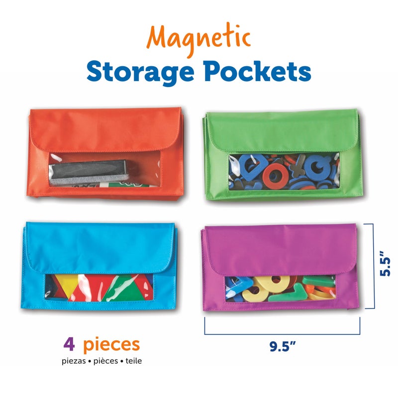 Learning Resources Magnetic Storage Pockets, Set of 4 in 4 Colors,Whiteboard Accessory Case, Classroom Organization, Back to School Supplies,Teacher Supplies - Image 4