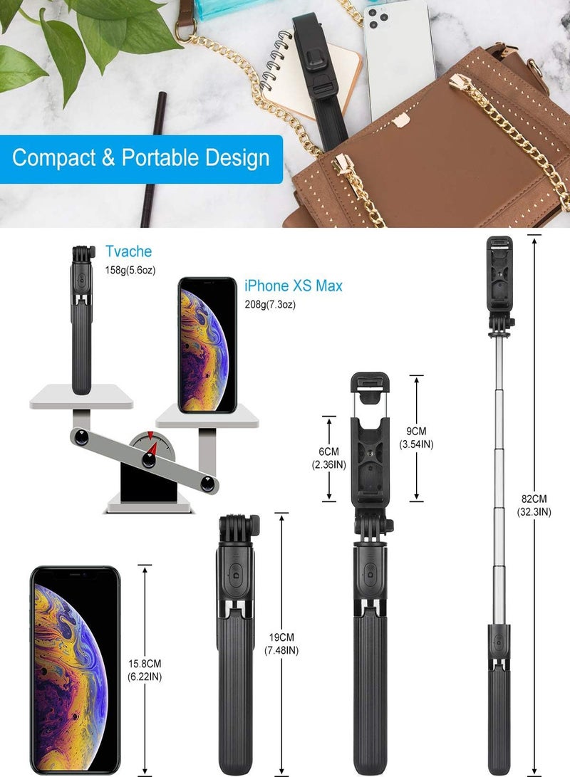هيروكس حامل ثلاثي لعصا السيلفي، عصا سيلفي محمولة قابلة للتمديد مع جهاز تحكم عن بعد بلوتوث قابل لإعادة الشحن، ضوء تعبئة قابل للفصل، دوران 360 درجة، متوافق مع هواتف iPhone وAndroid الذكية - Image 5