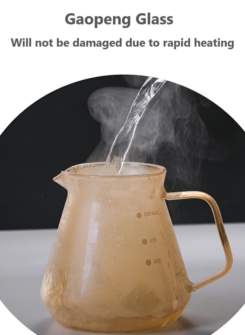 Coffee Maker Drip Set Of 3 With Filter Clear 500ml Pot Glass Brown - Image 3