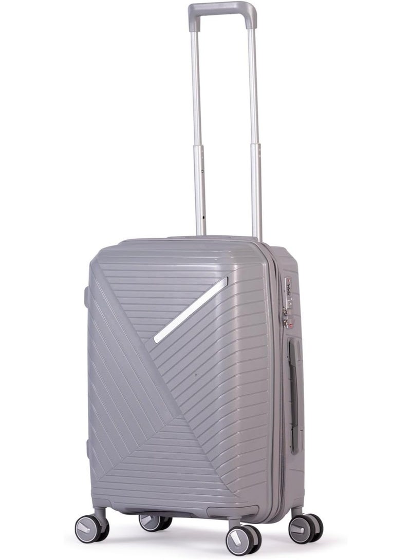 Expandable Travel Suitcase 60 cm with Spinner Wheels, Durable Polypropylene Luggage, Steel Frame Structure for Secure Travel - Image 1