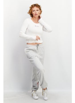 Champion Women Sportswear Fit Long Sleeve Training Crop Top, White  - Image 2