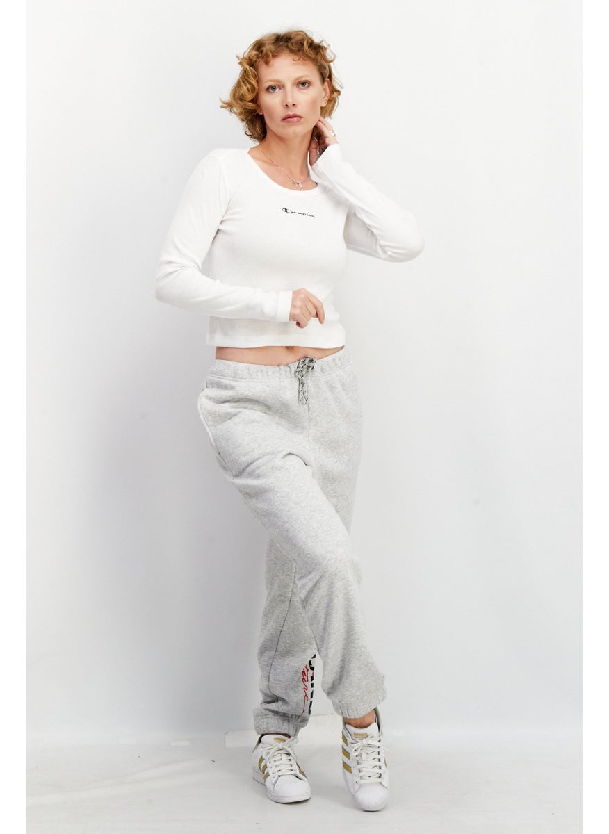 Champion Women Sportswear Fit Long Sleeve Training Crop Top, White  - Image 2