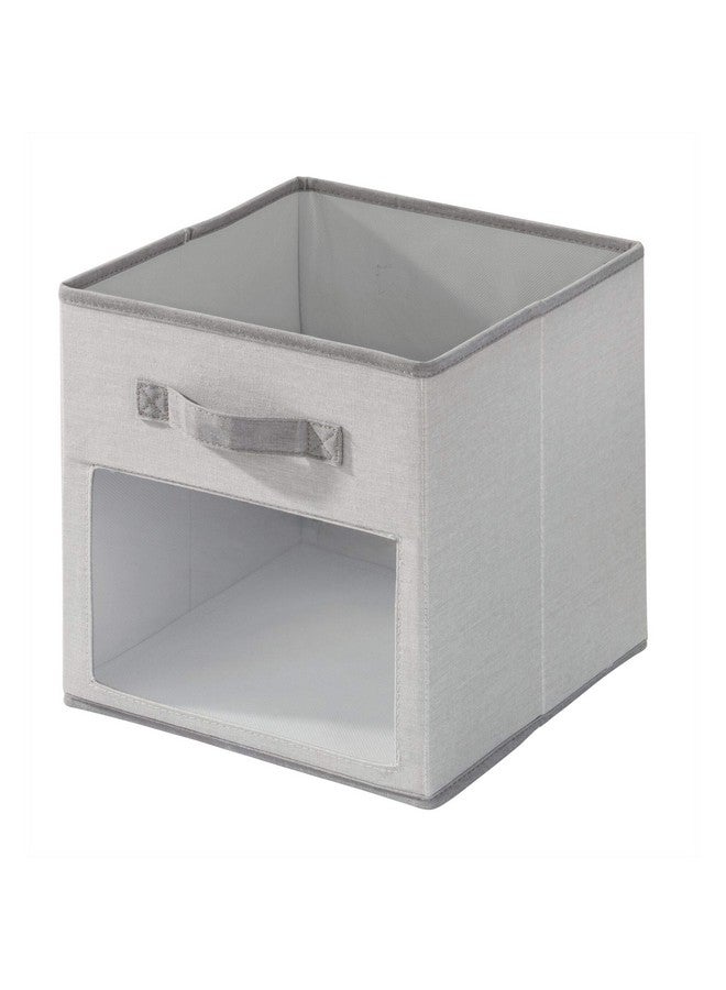 InterDesign iDesign Emmy Fabric Storage Cube Bin, Small Basket Container with Dual Side Handles for Closet, Bedroom, Toys, Nursery - Gray - Image 2