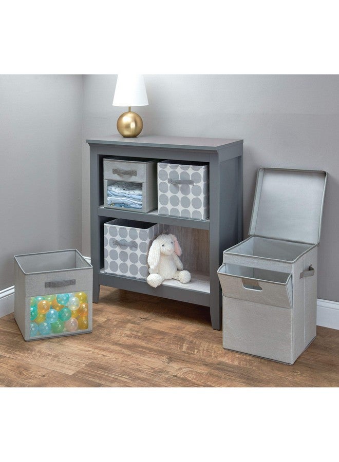 InterDesign iDesign Emmy Fabric Storage Cube Bin, Small Basket Container with Dual Side Handles for Closet, Bedroom, Toys, Nursery - Gray - Image 3