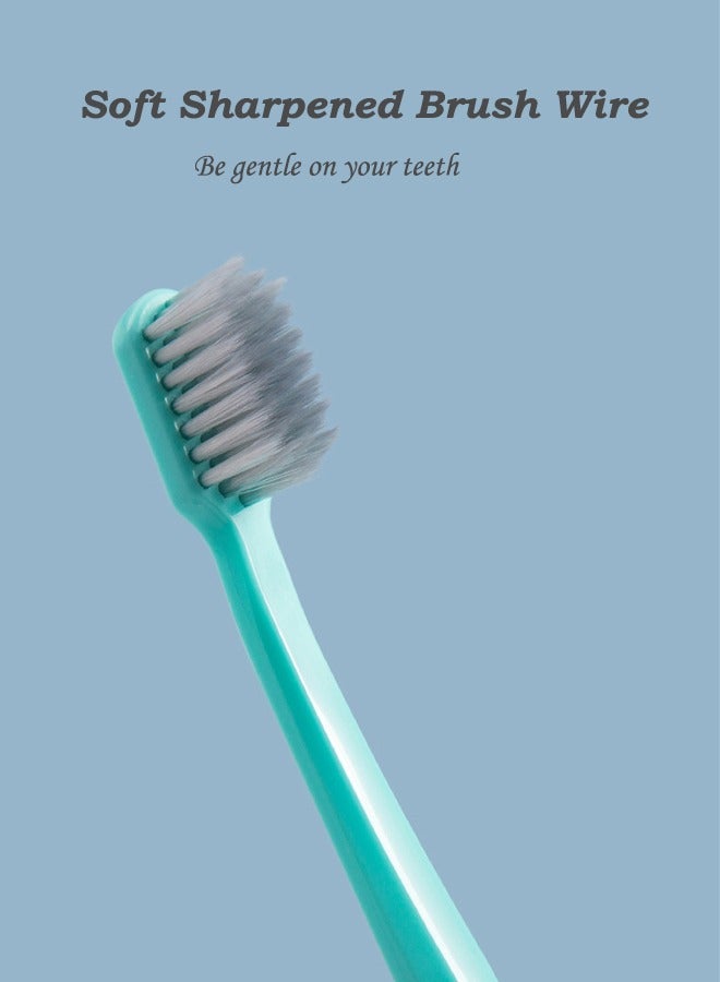 Silver Lon Soft Toothbrush - Extra Clean Toothbrush, Medium Firm Toothbrush for Adults, with Ergonomic Handle and Curved Cleaning Bristles to Help Remove Surface Stains, Comes with Protective Case for Daily Care, 8 Count - Image 4