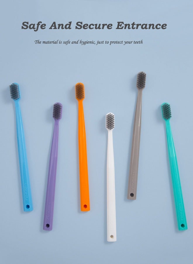 Silver Lon Soft Toothbrush - Extra Clean Toothbrush, Medium Firm Toothbrush for Adults, with Ergonomic Handle and Curved Cleaning Bristles to Help Remove Surface Stains, Comes with Protective Case for Daily Care, 8 Count - Image 3