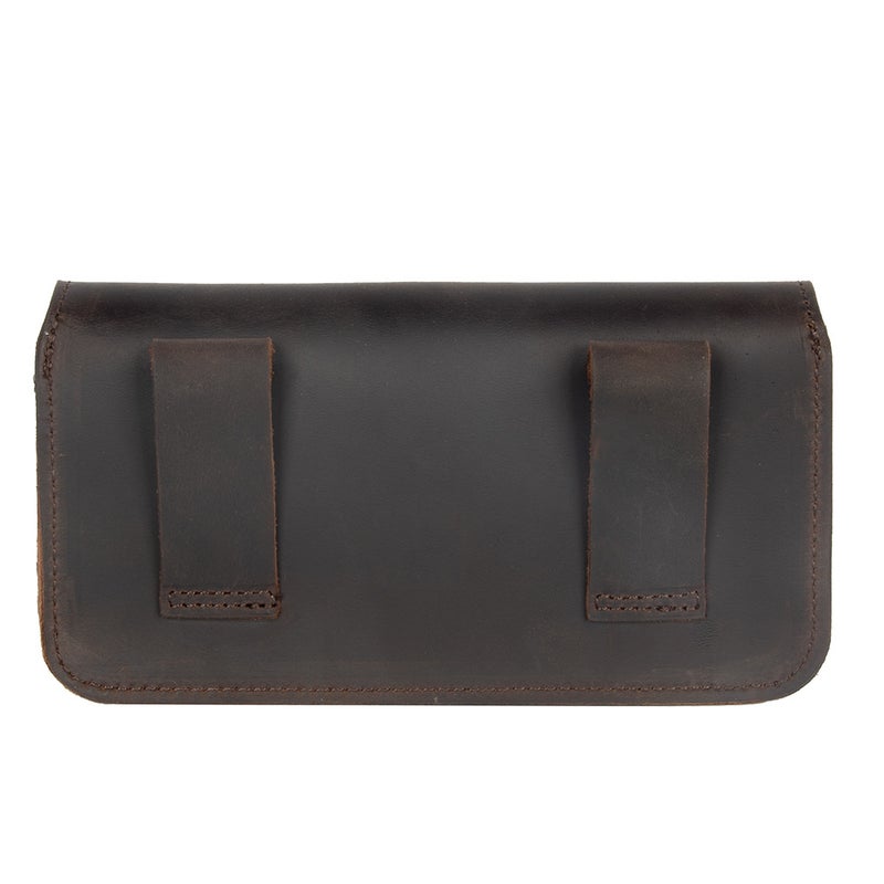 Retro Style Leather Mobile Phone Waist Bag Men'S Horizontal Belt Mobile Phone Bag Crazy Horse Leather First Layer Cowhide Bag Batch - Image 4