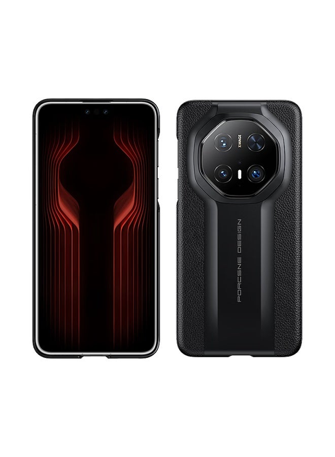 Stryfer Genuine Leather Case For Huawei Mate 70 Rs Porsche Design, Full Protection Cover For Huawei Mate 70 Porsche Design, Luxury Porsche Full Body Shockproof Case For Men - Classic Black - Image 4