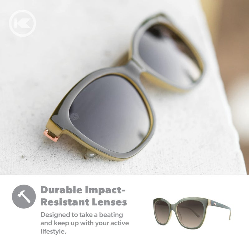 Knockaround Deja Views Polarized Sunglasses for Women - Impact Resistant Lenses & Full UV400 Protection, Coastal Dunes Green/Amber Gradient - Image 5