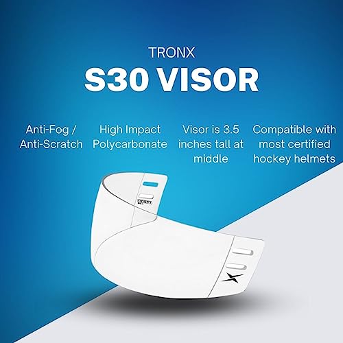 TronX S30 Straight-Cut Hockey Helmet Clear Visor (Anti-Scratch/Anti-Fog) CE Certified - Image 4