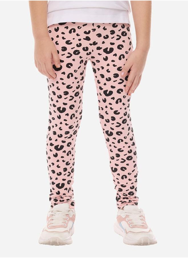 victor and jane - Graphic Print Round Neck T-shirt & Animal Print Legging Set by Styli - Image 1