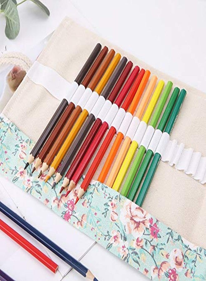 Desi Rang Canvas Roll Up Pencil Case 36 Slot Fabric Wrap Organizer for Colored Pencils, Pens, Brushes Portable Art Supplies Holder for Artists, Students, Travel Durable & Washable Pouch - Image 4