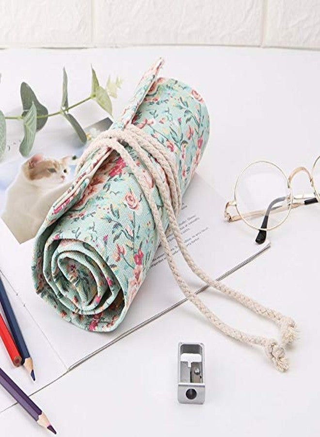 Desi Rang Canvas Roll Up Pencil Case 36 Slot Fabric Wrap Organizer for Colored Pencils, Pens, Brushes Portable Art Supplies Holder for Artists, Students, Travel Durable & Washable Pouch - Image 5