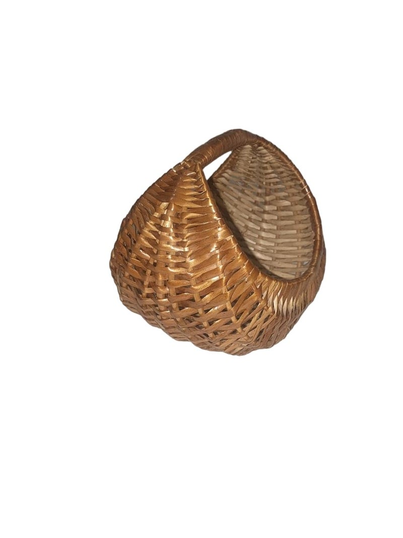 ALEENA.CREATION ALEENA CREATION MoonChand Shape Multipurpose Cane Wicker Baskets Uses Festival Gifts Hamper Storage Baskets ChocolateFlowerChapatiPooja Baskets Shelf Baskets Size 8 inch Pack of 1 - Image 5