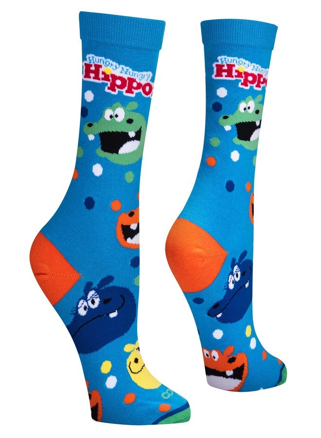 Odd Sox جوارب رائعة، جوارب نسائية برسومات مرحة ومبتكرة، فرس النهر الجائع، للكبار - Image 3