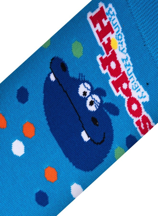 Odd Sox جوارب رائعة، جوارب نسائية برسومات مرحة ومبتكرة، فرس النهر الجائع، للكبار - Image 4