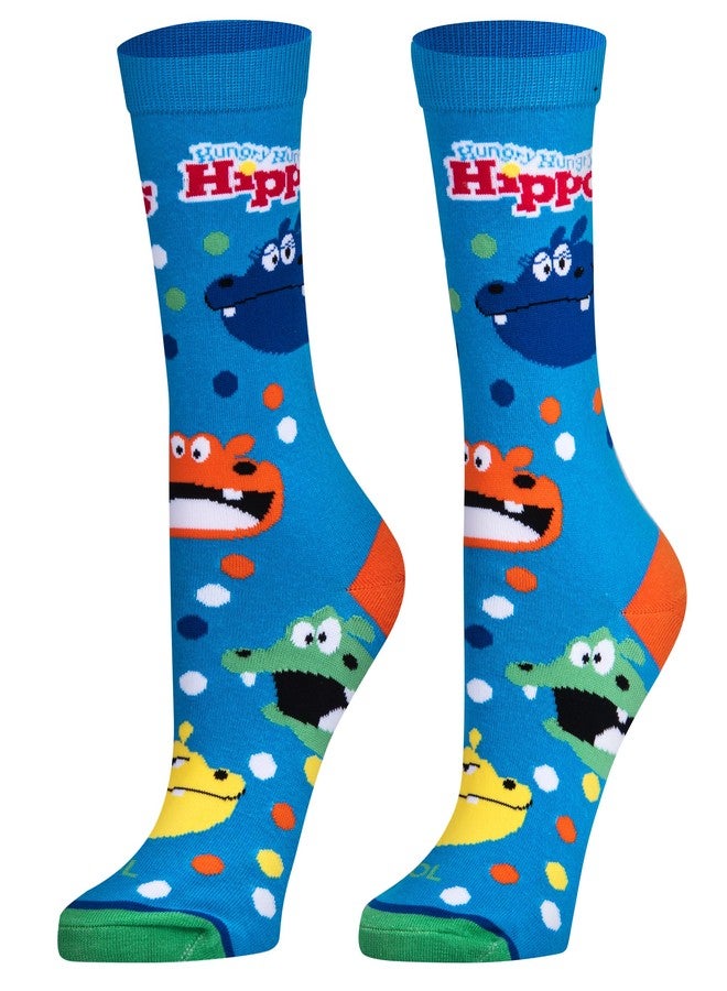 Odd Sox جوارب رائعة، جوارب نسائية برسومات مرحة ومبتكرة، فرس النهر الجائع، للكبار - Image 1