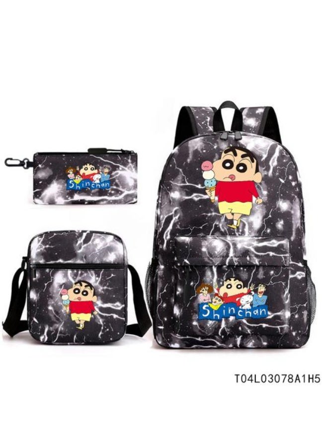 Animation style exquisite backpack three-piece set, creative design, excellent storage strength - Image 1