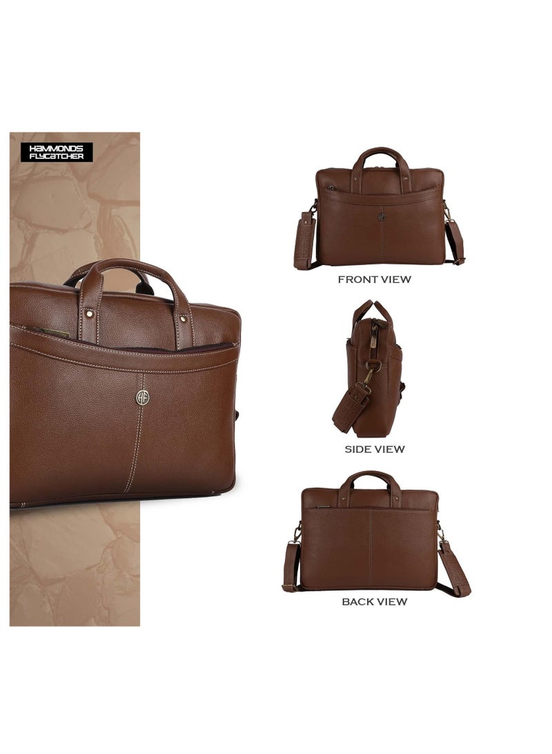 HAMMONDS FLYCATCHER Laptop Bag for Men - Leather Messenger Bag for Office - Fits up to 16 Inch Laptop -Brushwood Shoulder Bag with Multiple Compartments - Executive Leather Bag for Work/Travel  - Image 5