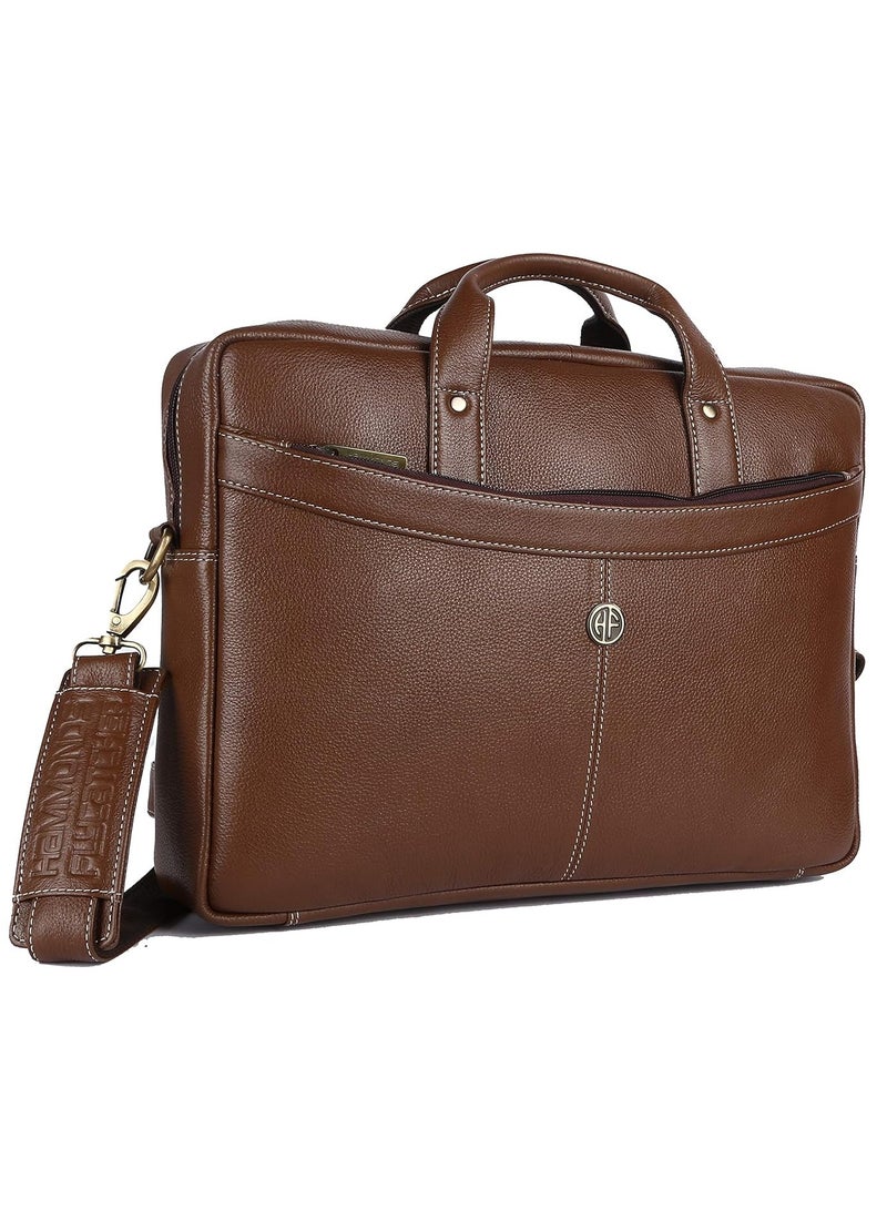 HAMMONDS FLYCATCHER Laptop Bag for Men - Leather Messenger Bag for Office - Fits up to 16 Inch Laptop -Brushwood Shoulder Bag with Multiple Compartments - Executive Leather Bag for Work/Travel  - Image 1