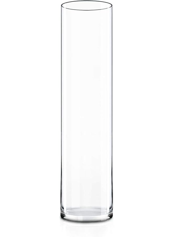 erorex Clear Glass Cylinder Vase H 20 Inch D 4 Inch Multiple Size Choices Glass Flower Vase Centerpieces Hurricane Floating Candle Holder Vase - Image 1
