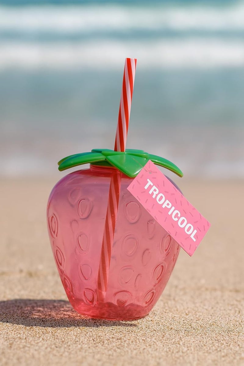 B&D كوب تروبيكول على شكل فراولة مع قشة - Image 2