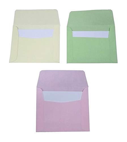 IMPRINT Mini Paper Envelopes and Blank Cards, Pack of 100, Assorted Colour - Image 4