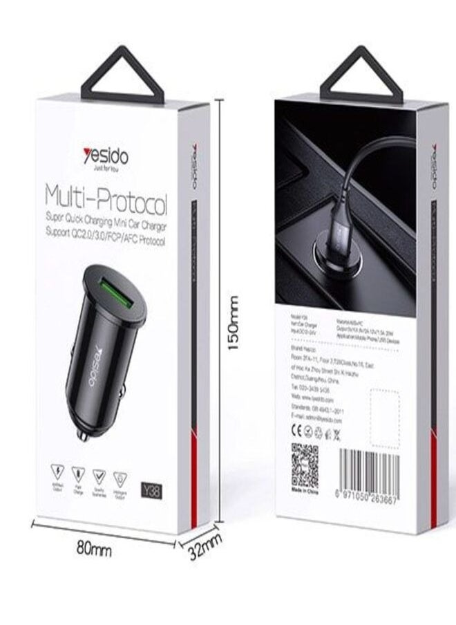 Yesido Y38 mini multi-protocol car charger