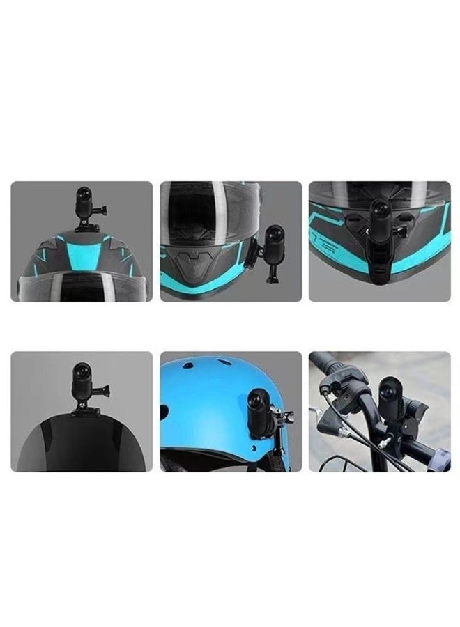 شابية كاميرا أكشن صغيرة، كاميرا أكشن للجسم قابلة للارتداء، كاميرا فيديو أكشن محمولة ممتازة، كاميرا تسجيل بدون استخدام اليدين بحجم الإبهام، للسفر والحيوانات الأليفة والتصوير تحت الماء (تحتوي على بطاقة ذاكرة 64 جيجابايت، كابل بيانات، محول، غطاء سيليكون، قاعدة، مشبك خلفي، حامل دراجة، أسود) - Image 5