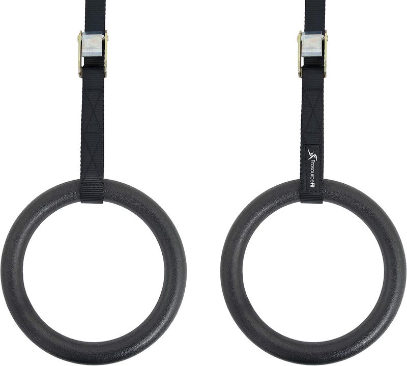 ProSourceFit Fitness Gymnastics Rings with Straps for Total Body Conditioning at Home - Image 1