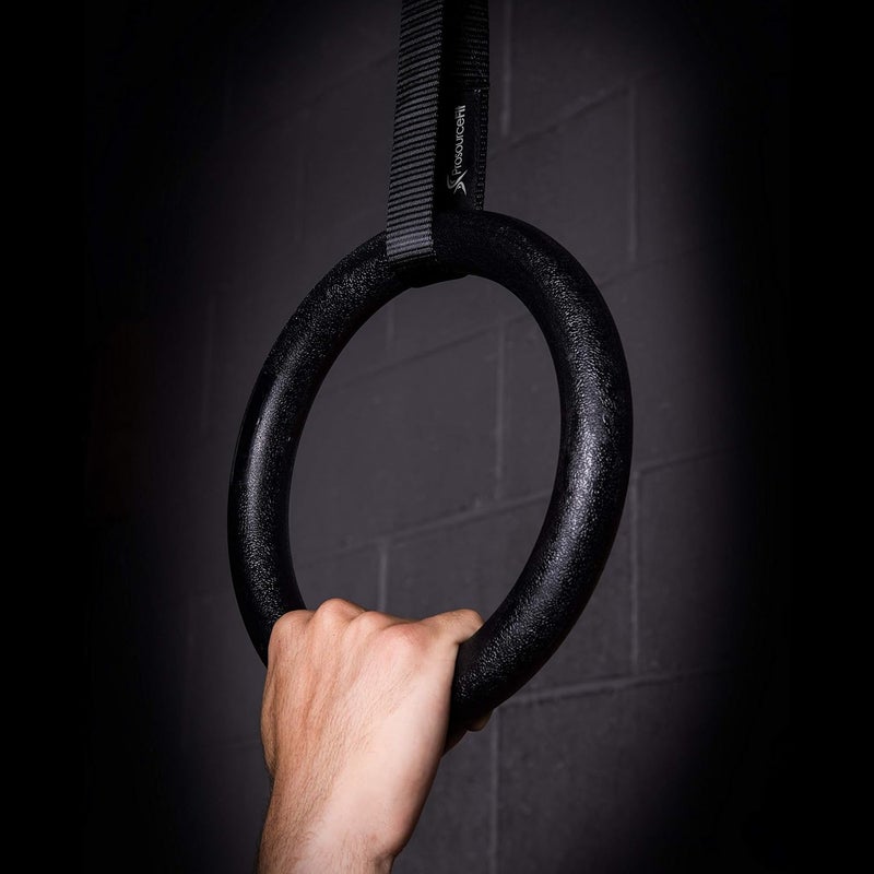 ProSourceFit Fitness Gymnastics Rings with Straps for Total Body Conditioning at Home - Image 4