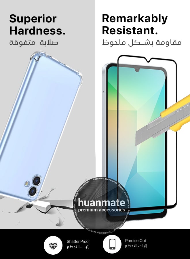 huanmate 2 in 1 Samsung Galaxy A06 Protection Pack - Ultra Clear Shockproof Case & Edge-to-Edge Screen Protector, 360 Degree Protection, Back Cover & Screen Protector for Samsung Galaxy A06 - Image 5