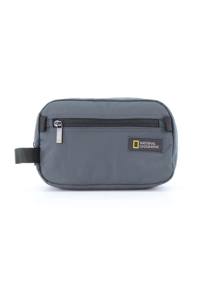 NATIONAL GEOGRAPHIC National Geographic Mutation Toiletry Bag Grey, Travel Pouch, Everyday Kit, Portable Organizer Sustainable Bag for Men and Women, School Travel College