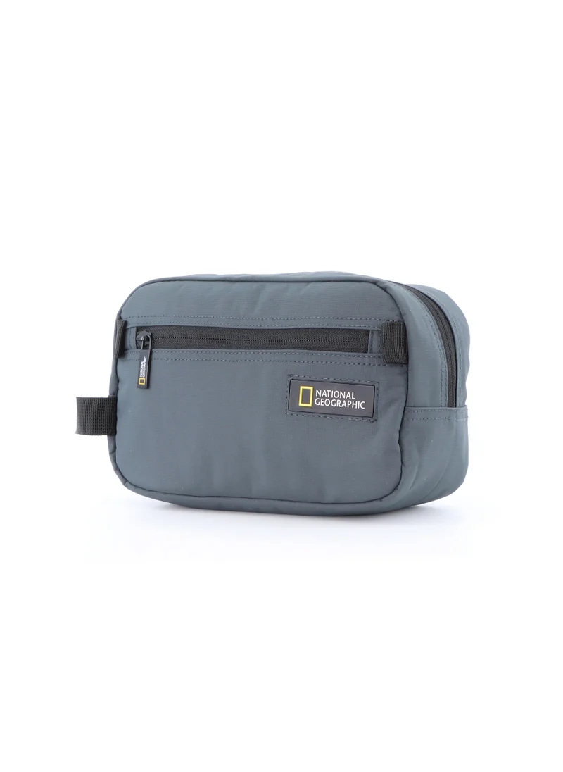 NATIONAL GEOGRAPHIC National Geographic Mutation Toiletry Bag Grey, Travel Pouch, Everyday Kit, Portable Organizer Sustainable Bag for Men and Women, School Travel College