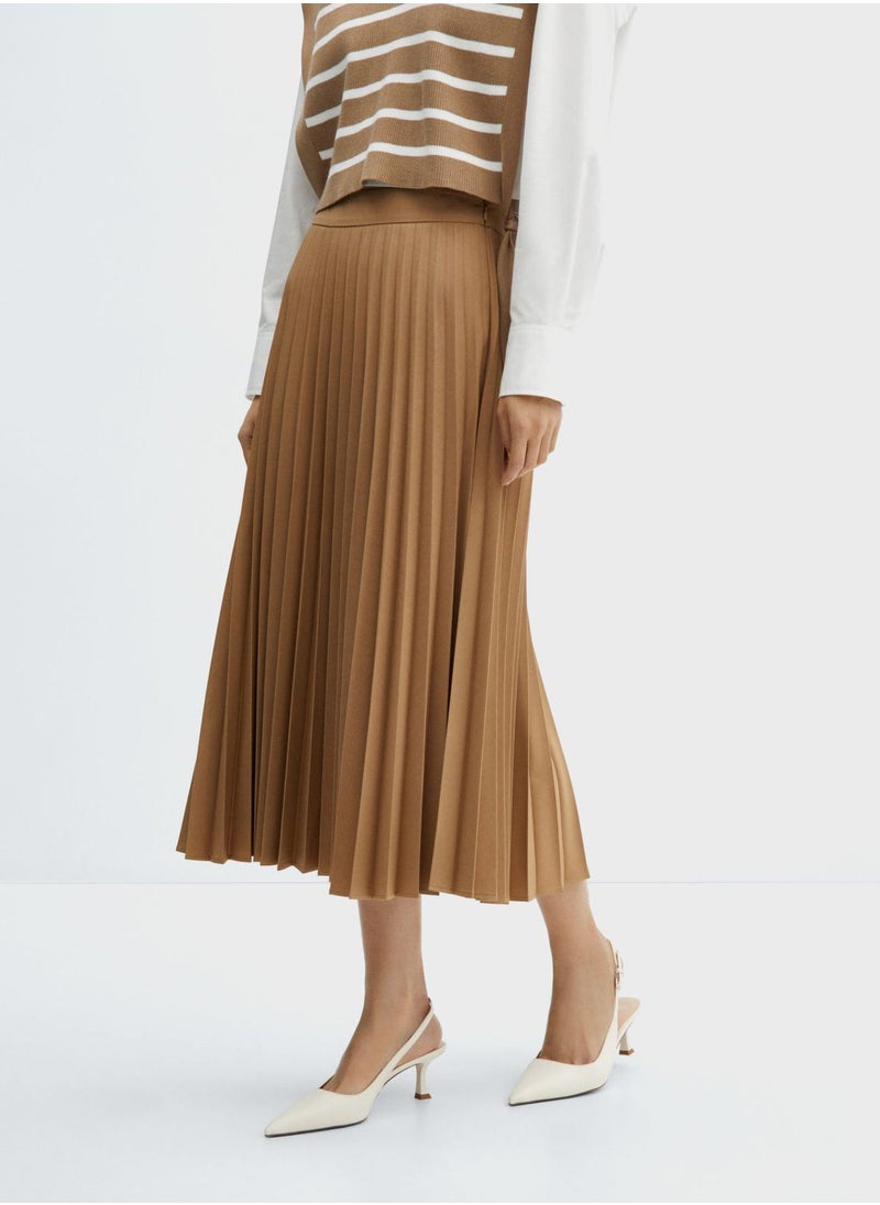 MANGO - Plisse High Waist Skirt - Image 1