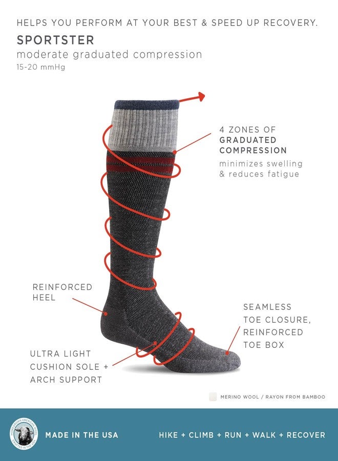 Sockwell Men's Sportster Moderate Graduated Compression Sock, Navy - L/XL - Image 2
