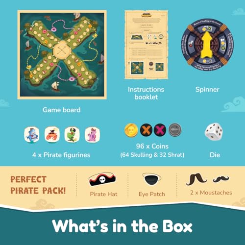 Bloomingo Board Game - Pirate's Paradise: Exciting Pirate Treasure Hunt Adventure Game for Kids & Adults; Explore the Island Collect Skullings and Win; Birthday Gift for Ages 6,7,8,9,10,11,12 & More - Image 2