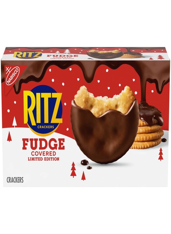 RITZ Fudge Covered Holiday Crackers, Party Snacks, Limited Edition, 7.8 oz - Image 1