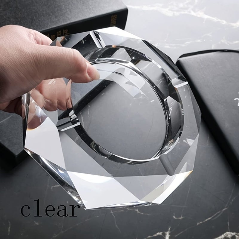 Transparent Crystal Ashtray Cigar Holder Decorative Home Commercial Use - Image 2