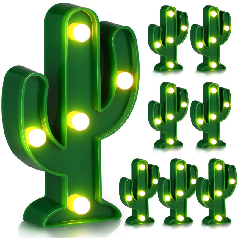 Kathfly 8 Pcs LED Night Light Cactus Night Table Lamp Cactus Party Decorations Cute Mini Lamp LED Light for Bedroom Garden Home Cinco De Mayo Mexican Party Decor Gift276 x 472 x 098 in