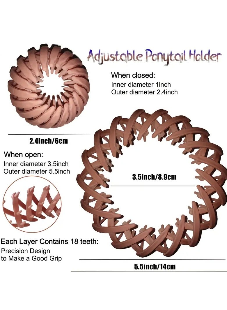 Goolsky 5pc Fantasy Themed Matte Bun Ponytail Hair Clip, Semicircular Plastic Hair Accessory with Bow Embellishment for Women, Prom Occasion - Image 2