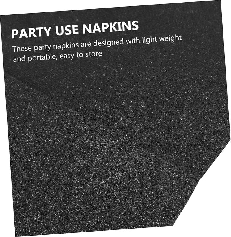 50 Pcs Black Disposable Table Napkins For Wedding Holiday Party Guests Hotel Dining - Image 3