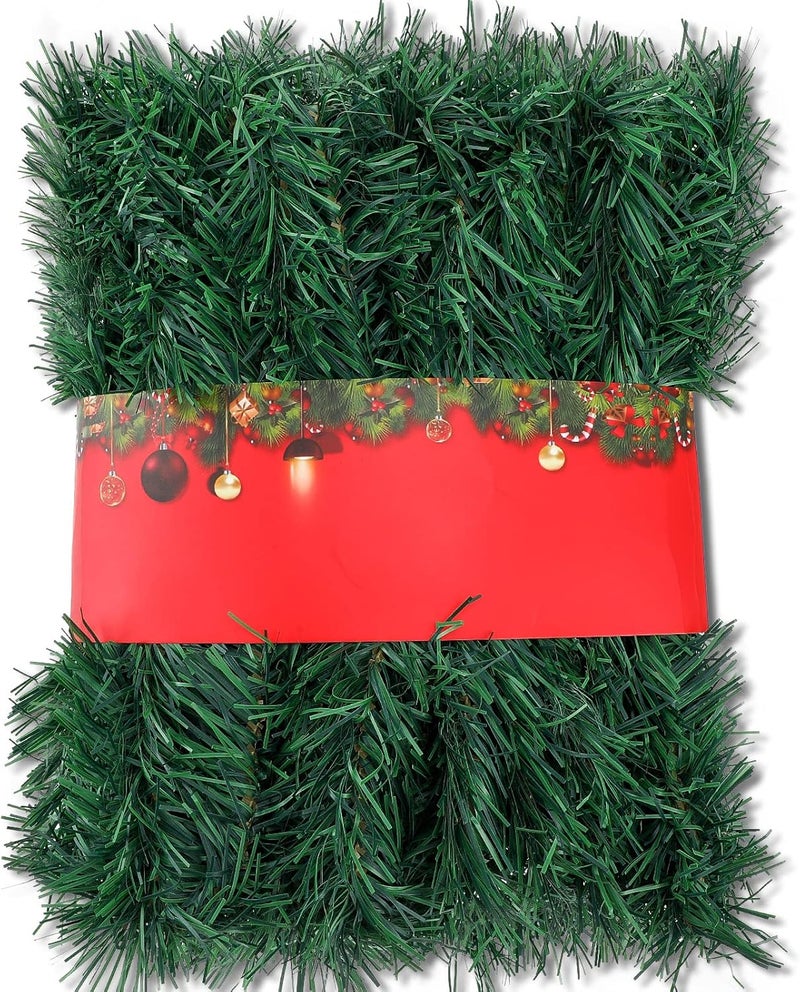 eBoot 4 Pieces 656 Feet Christmas Garland Christmas Decorations Outdoor Non Lit Soft Green Holiday Decor Artificial Green Soft Garland Christmas Indoor Garland for Home Party Door Tree Garden Wedding - Image 1