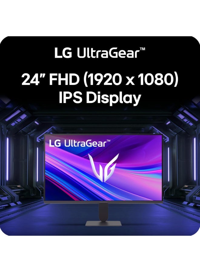 LG 24 inch Ultragear FHD (1920 x 1080) IPS Gaming Monitor, 144Hz (O/C), 1ms MBR, NVIDIA G-Sync Compatible, AMD FreeSync, HDR10, HDMI, DisplayPort, Slim Stand, 24G411A-B black - Image 2