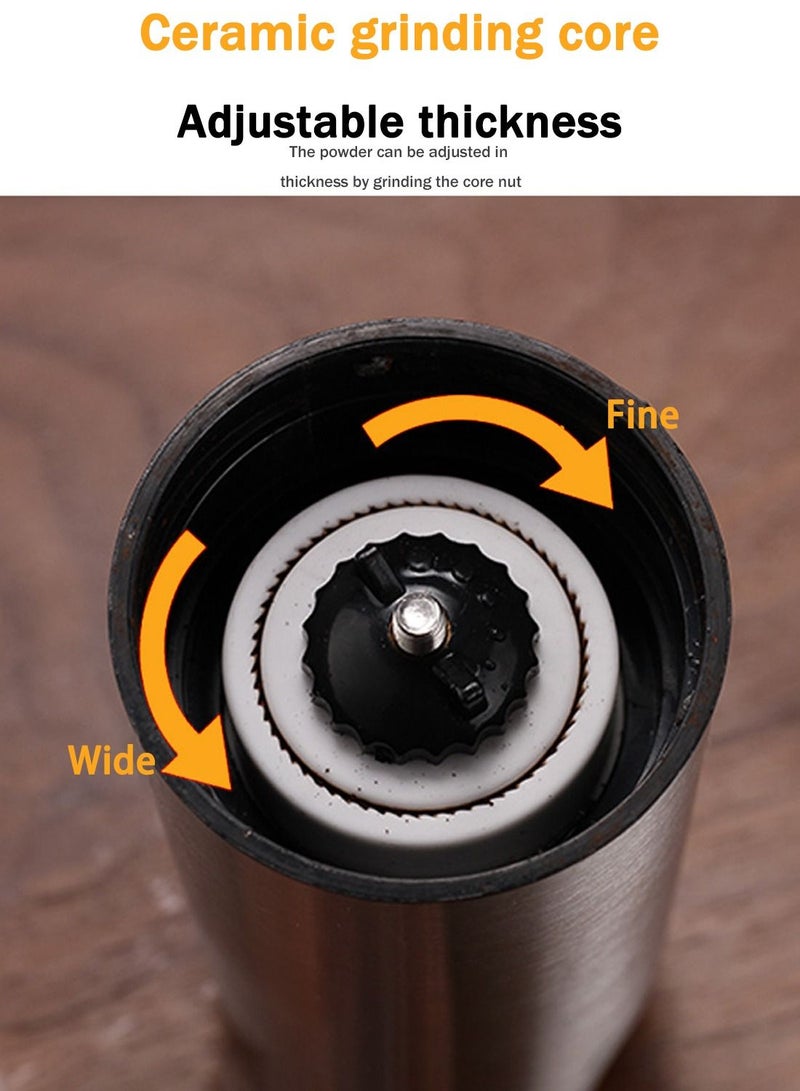 ايكي ايك مطحنة القهوة اليدوية، مطحنة حبوب القهوة المحمولة، مطحنة حبوب القهوة الخزف، مطحنة القهوة القابلة للتعديل بالسمك، سعة حبوب القهوة 25 غرام للمنزل/المكتب/السفر/التخييم/المطبخ/هدية - Image 2